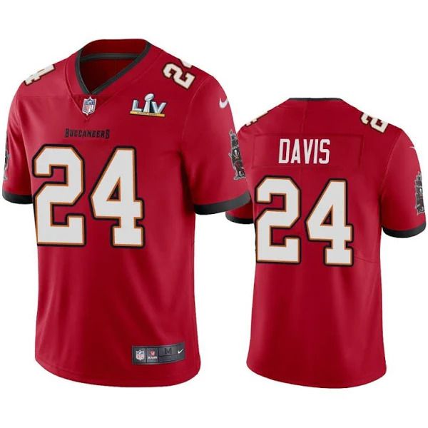 Men Tampa Bay Buccaneers #24 Carlton Davis III Nike Red Super Bowl LV Limited NFL Jersey